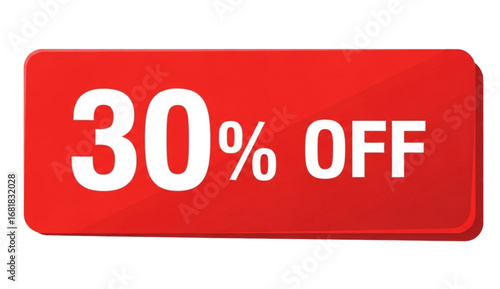 Get 30% OFF Now: Bold Red Sale Banner for Promotions, Special Offers, and Discounts