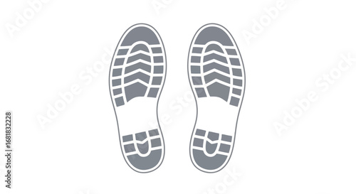 Footprints of shoes, showing the sole pattern