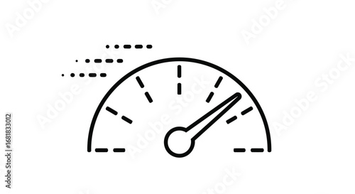 A speedometer indicating fast speed