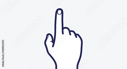 Hand with finger pointing up, , indicating direction