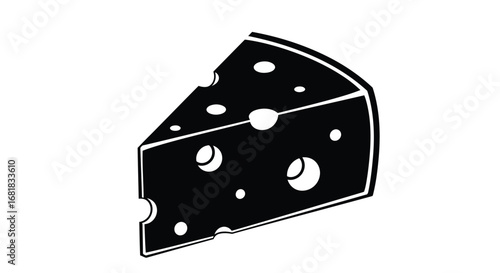 Piece of cheese with holes