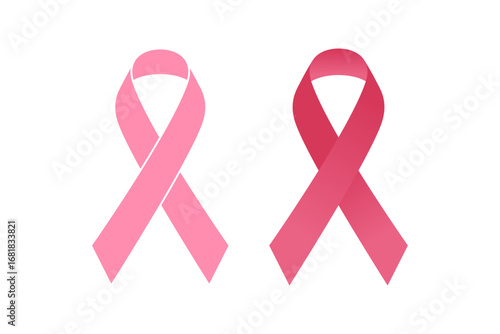 Two pink ribbons symbolizing breast cancer awareness and support