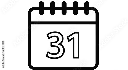 Outline of a calendar with the number 31