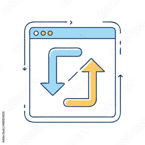 Data transfer or synchronization between different system illustrated in a web browser