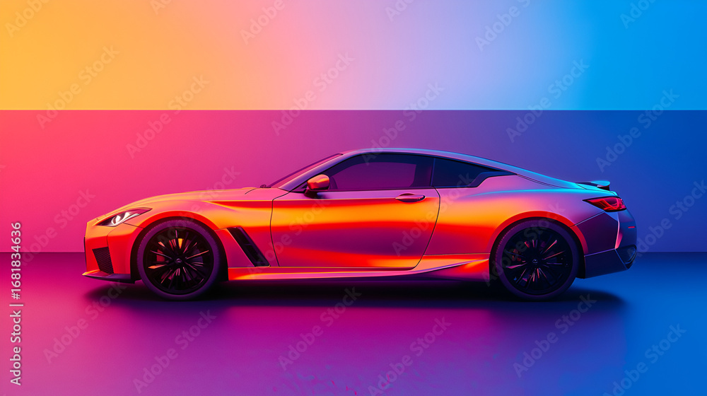 Fototapeta premium Dream car, supercar, speed in the veins