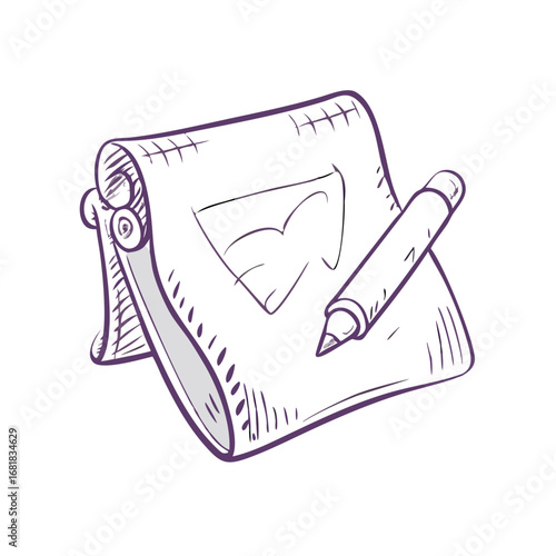 Drawing pad and pencil An illustration of creativity, art and design process