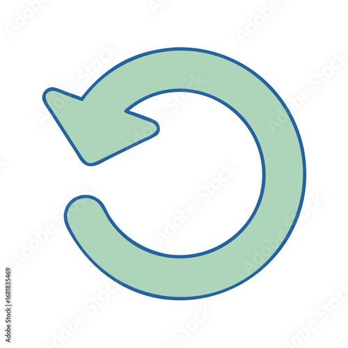 Circular light green arrow icon indicating refresh, repeat or redo functions