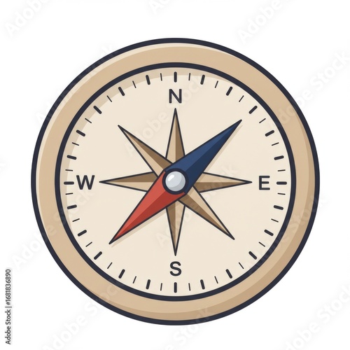 Free Download Beige Round Compass with Red and Blue Needle - GFXLoad