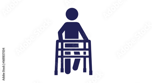 Person using a walker for mobility assistance