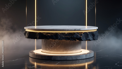 Elegant Marble and Stone Product Display Stand (AI Generated)