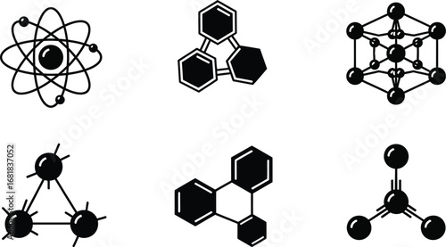 Science molecule structure atom chemistry and chemical compounds set