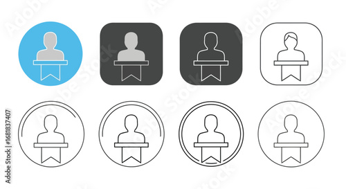 Speaker icon set for presentation and communication