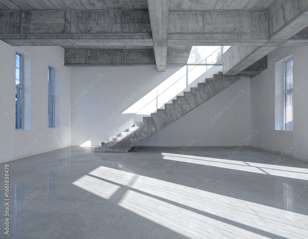 Obraz premium Empty modern concrete interior