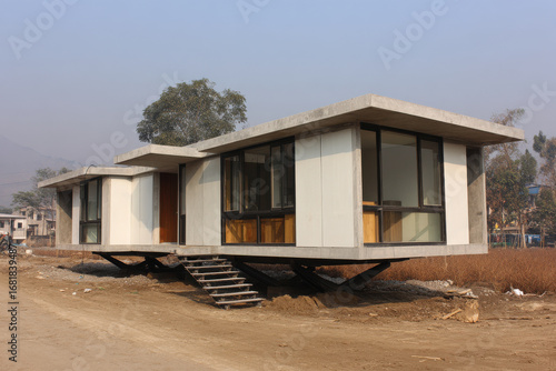 factory using advanced d printing technology constructs homes elevated on stilts in floodprone areas
