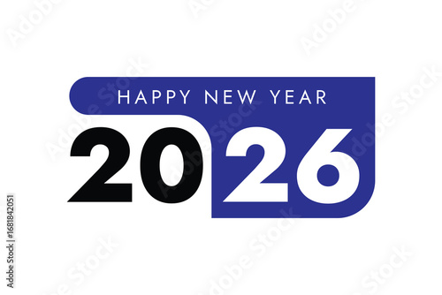 Celebrate the future with modern Happy New Year 2026 graphic design and bold typography