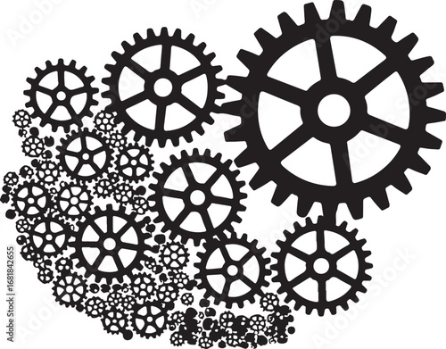 Interconnected Gears Vector graphics
