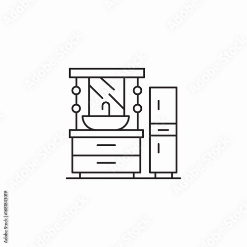 bathroom vanity sink icon sign vector
