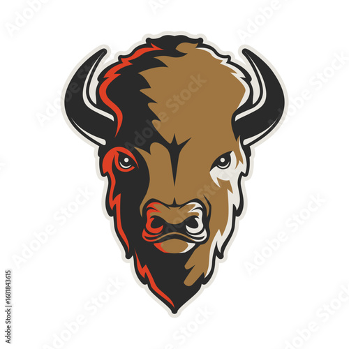 bull buffalo animal abstract logo modern style