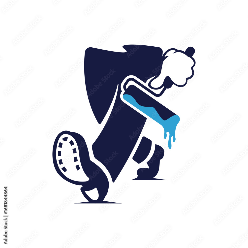 Fototapeta premium painter abstract logo modern style