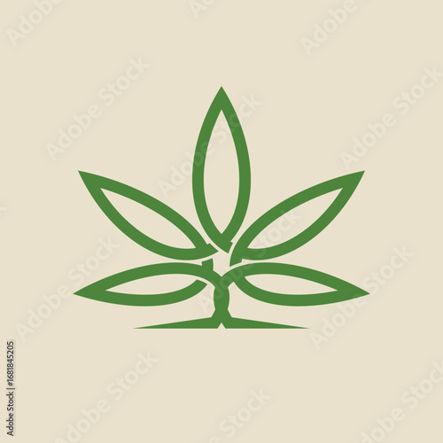 weed cannabis abstract logo modern style