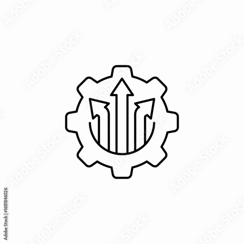 gear arrows progress icon sign vector