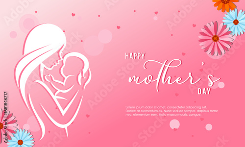 vector illustration of a wedding card mother day 