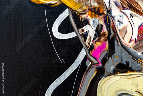 Fragment from painted canvas texture