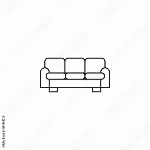 livingroom triple sofa icon sign vector