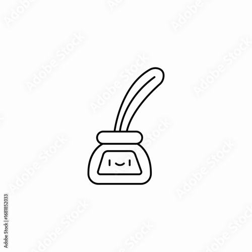 quill and inkpot icon sign vector