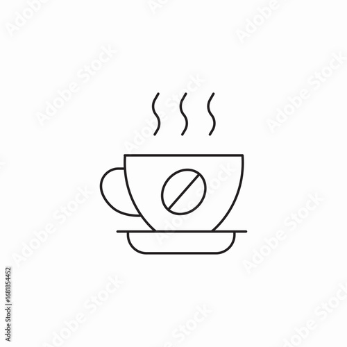 steaming hot cup with coffee bean icon sign vector