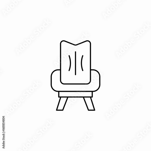 upholstered chair back icon sign vector