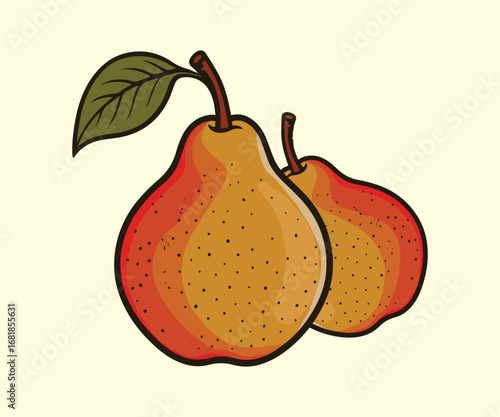 Seckel Pear Vintage fruits sugary pears with heirloom status.