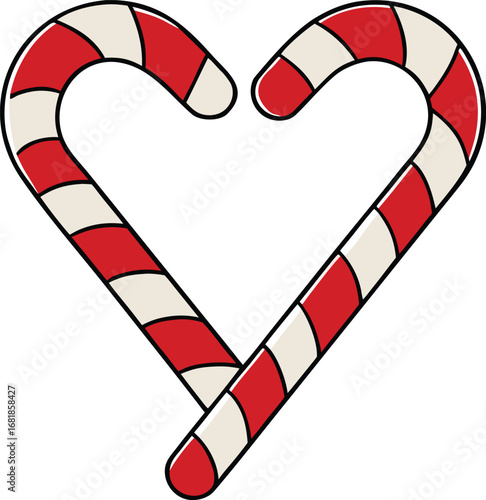 Festive heart candy cane vector illustration scalable christmas holiday design element