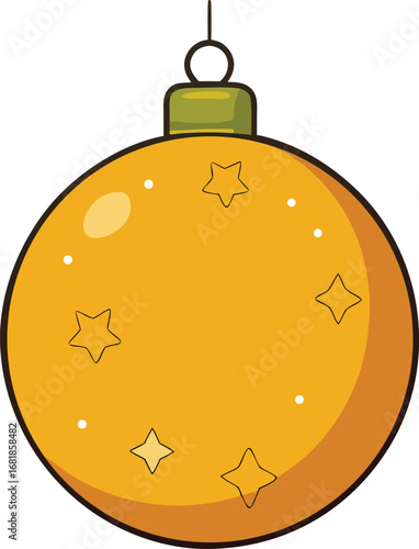 Golden glitter bauble christmas ornament festive holiday decoration vector graphic