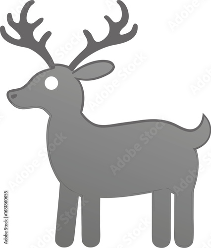 Silver reindeer silhouette holiday decor vector illustration scalable eps christmas art
