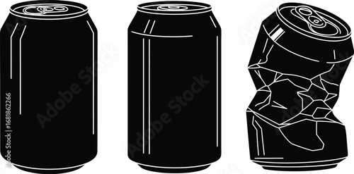 Stock vector illustration of aluminum cans recycling concept art