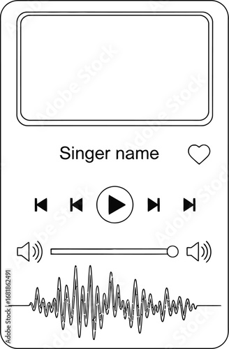 Music player interface design vector illustration template art