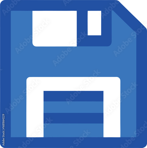 Retro blue floppy disk save icon vector illustration scalable eps file transparent background