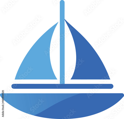 Blue sailboat nautical travel vector illustration icon for eps file download transparent background