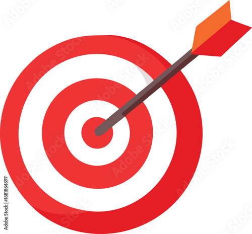 Dart hitting bullseye success symbol vector illustration for eps export transparent background