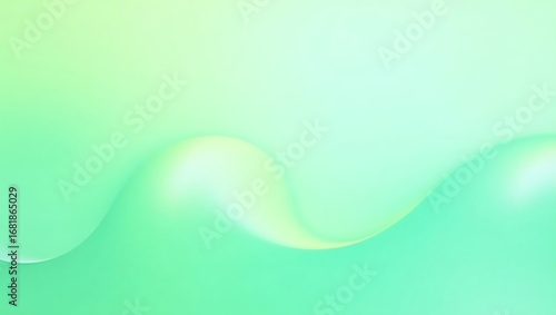 Abstract green wave background. A flowing, elegant design with a layered and semi-transparent ribbon. A modern concept for nature, technology, and corporate presentations. Generative Ai.