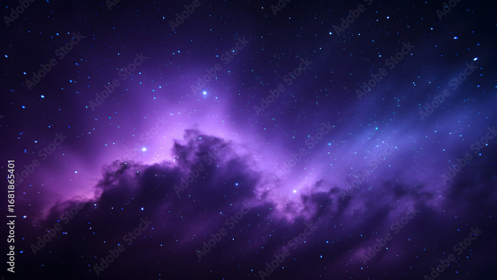 Fototapeta premium A stunning nebula in space with stars and cosmic dust in purple and blue