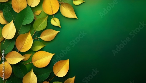 a gradient fall background golden green to deep green