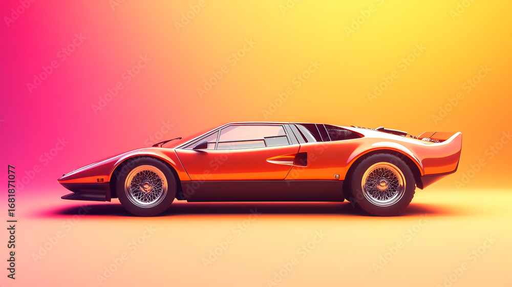 Naklejka premium Beautiful illustration of a beautiful automobile, car, speed.