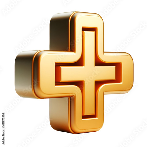 Sign plus on white background. isolated 3D image