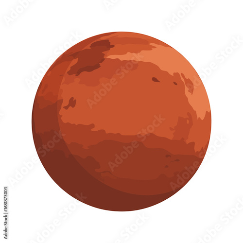 Simple stylized illustration of planet mars