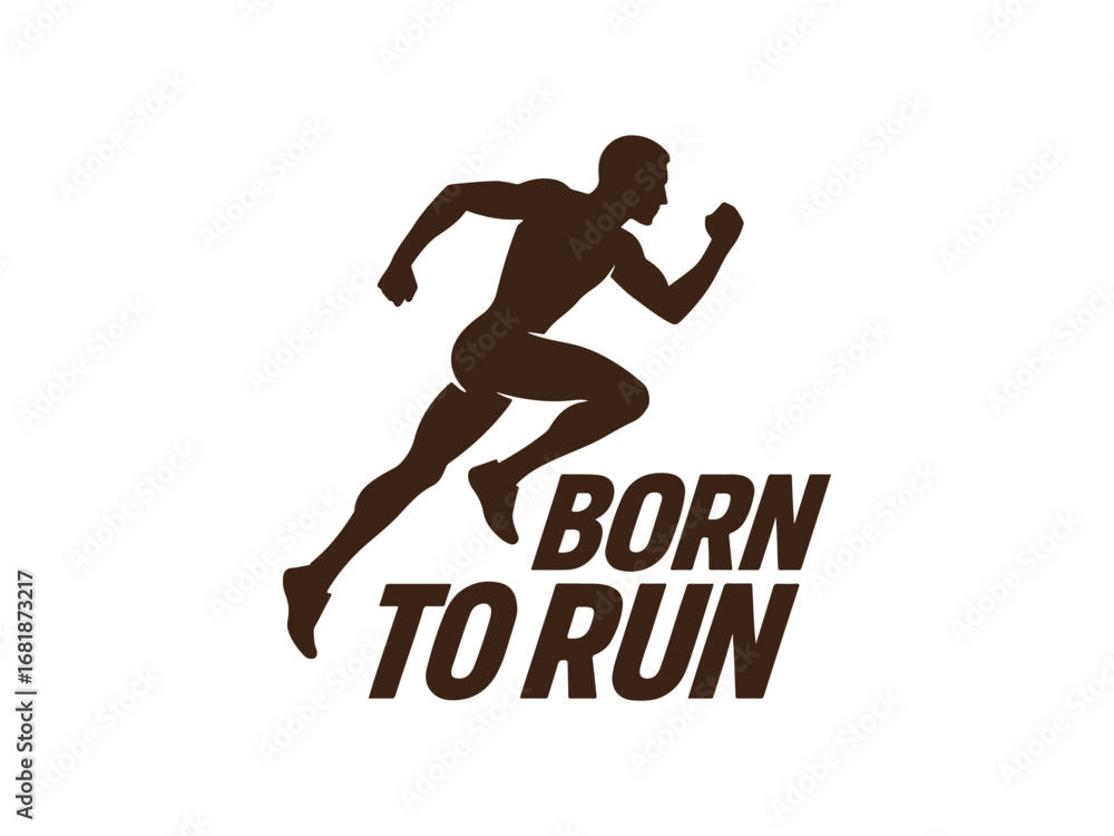 Obraz premium Running Typography Vector – Born to Run