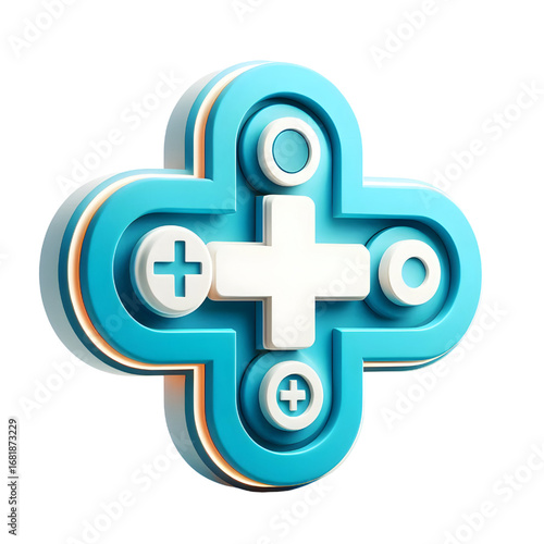 Sign plus on white background. isolated 3D image