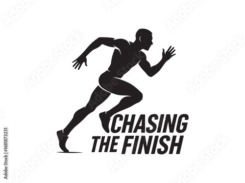 Running Typography Vector – Chasing the Finish