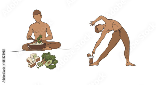 Healthy lifestyle with nutrition and fitness